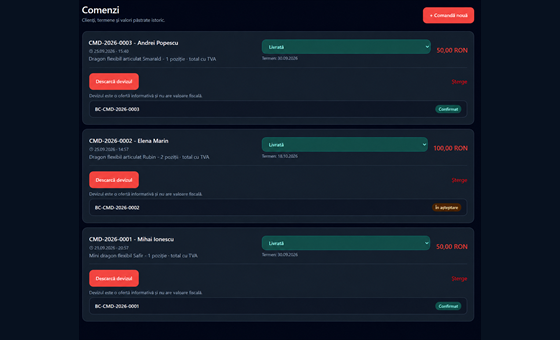 Comenzi de imprimare 3D gestionate în SpoolHive